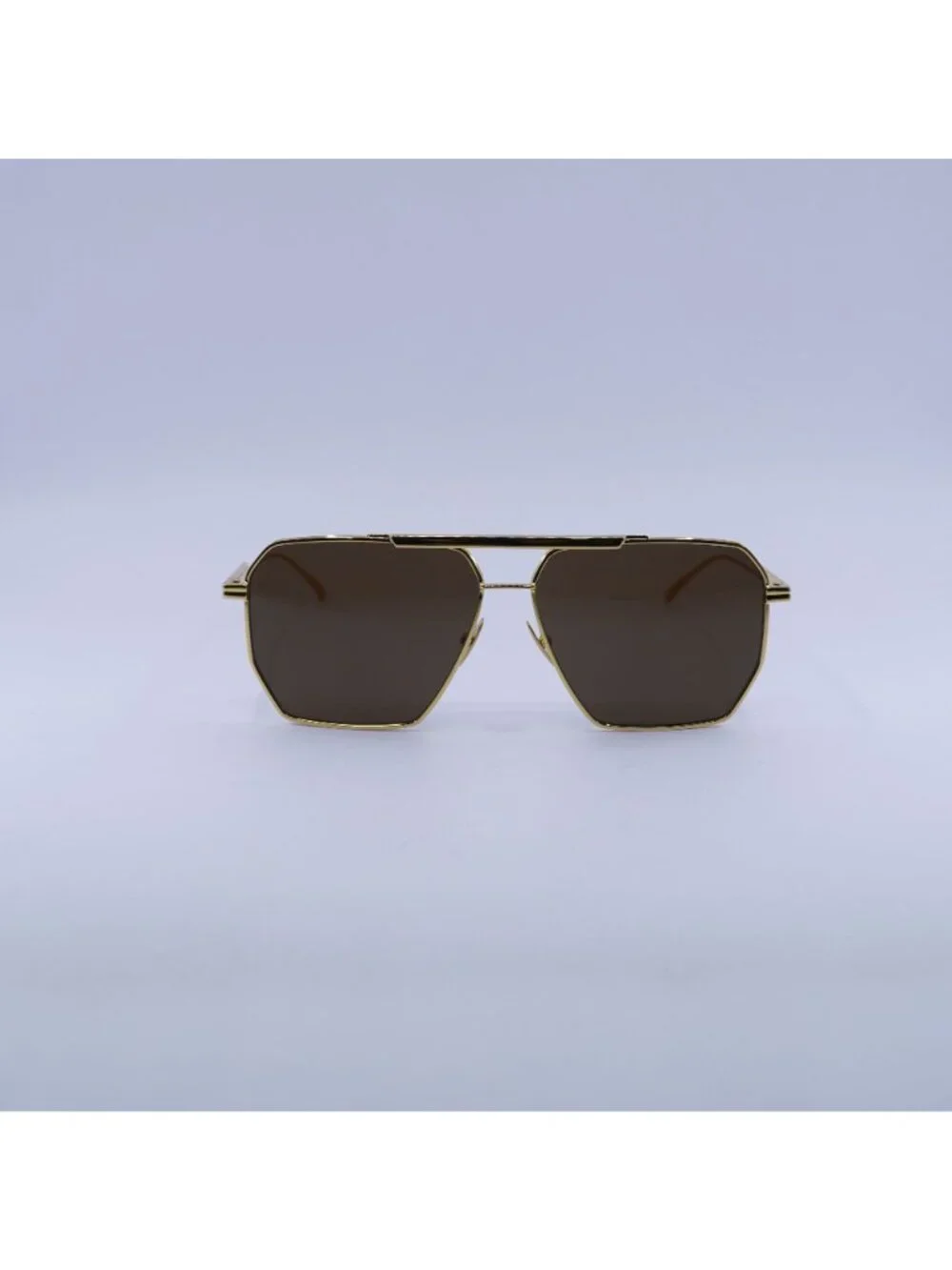Bottega Veneta BV1012S 003 Sunglasses Gold Aviator Frame, Brown Lenses